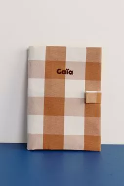 protector de cartilla de salud a cuadros para bebé personalizable