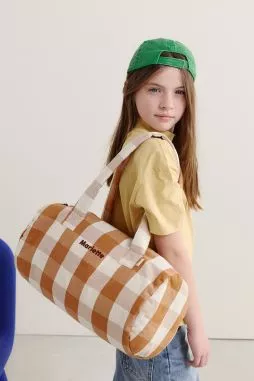 bolsa bowling infantil de algodón a cuadros personalizable