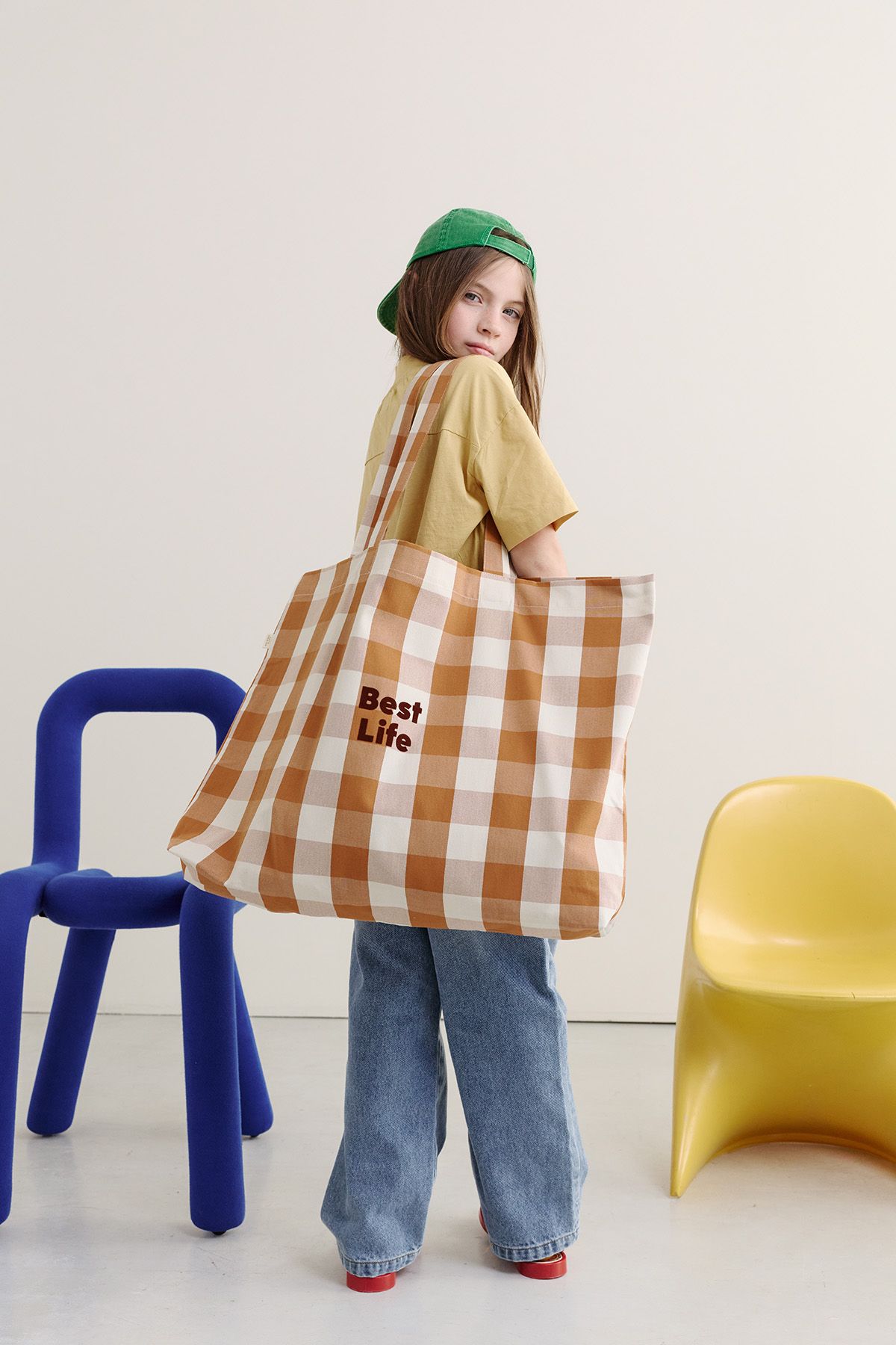gran bolsa tote personalizable a cuadros