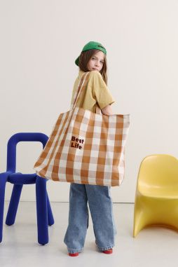 gran bolsa tote personalizable a cuadros