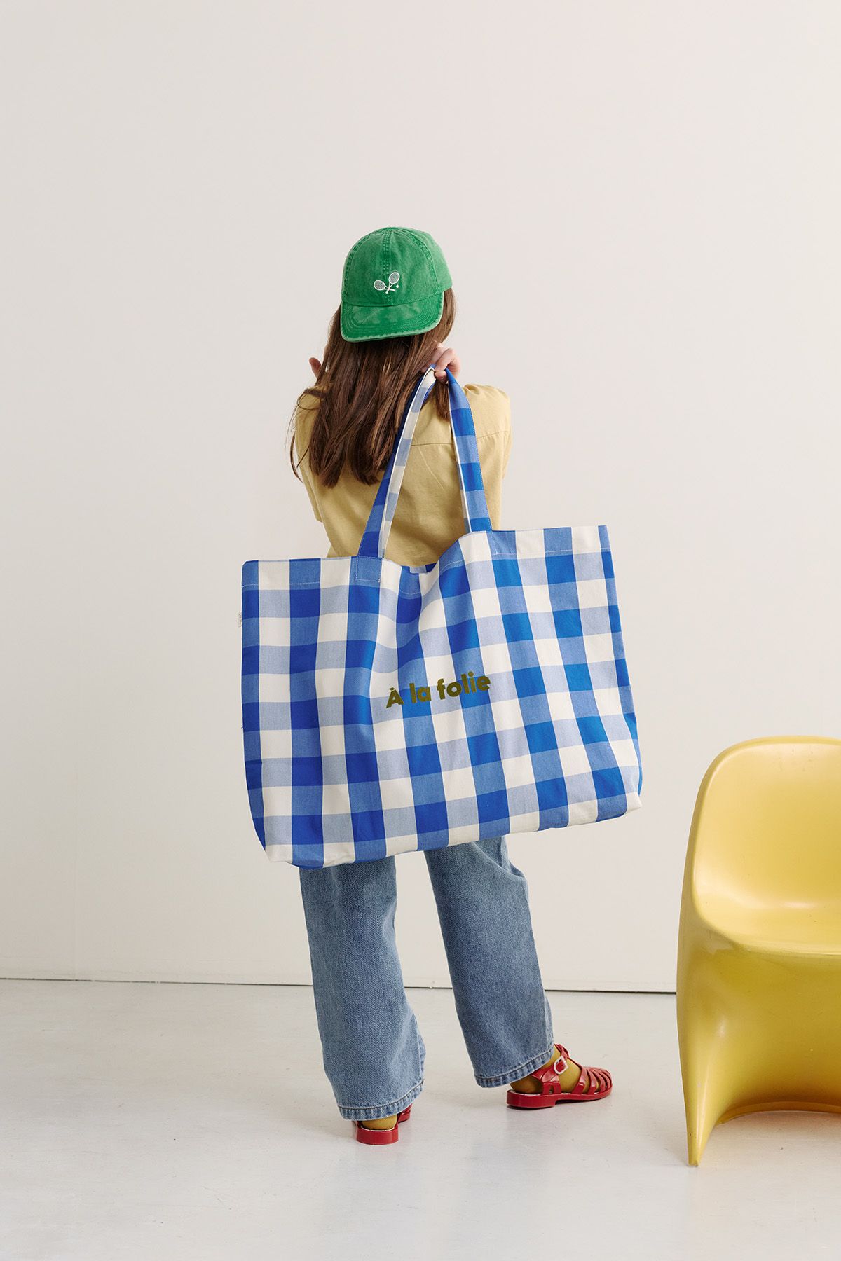 gran bolsa tote personalizable a cuadros