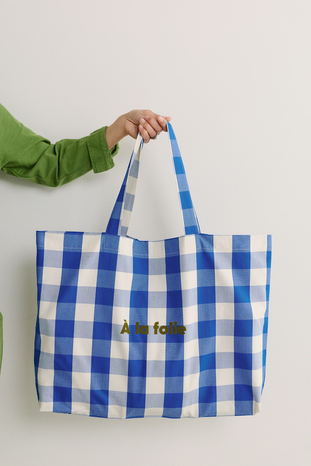 gran bolsa tote personalizable a cuadros