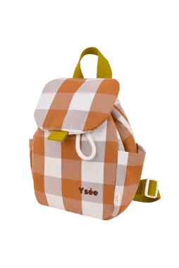 personalisable checkered cotton children's backpack