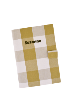 personalisable checkered baby health record book cover
