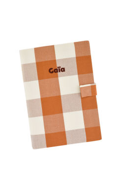personalisable checkered baby health record book cover