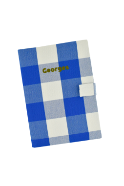 personalisable checkered baby health record book cover