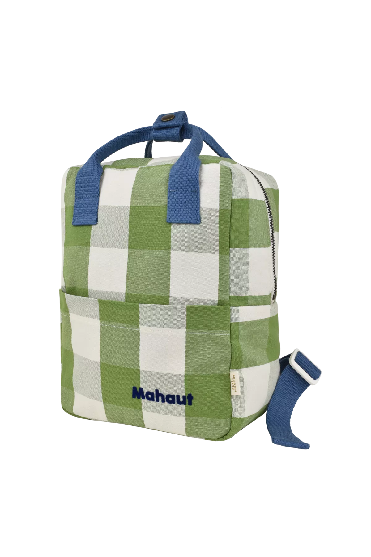 sac à dos enfant à carreaux en coton et personnalisable