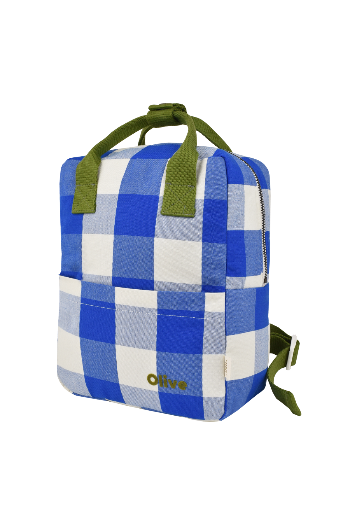 personalisable checkered cotton children's backpack