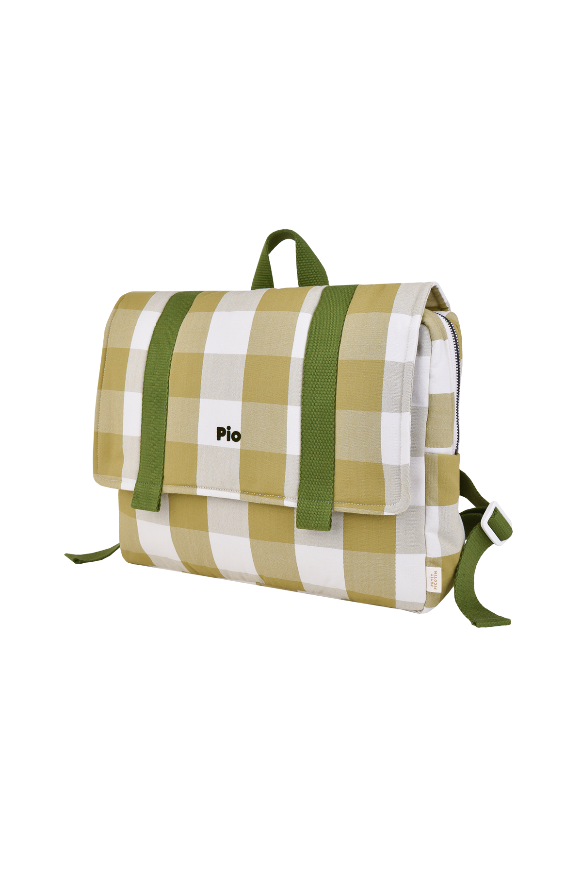 cartable maternelle enfant en coton à carreaux et personnalisable