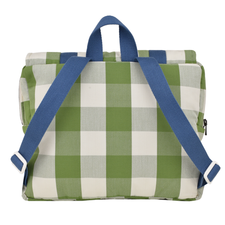 cartera escolar infantil de algodón a cuadros y personalizable
