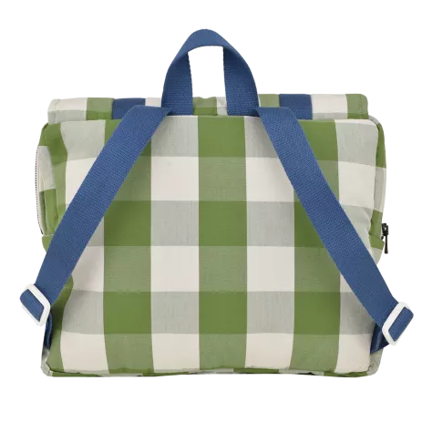 preschool backpack for children in checkered cotton, personalizable