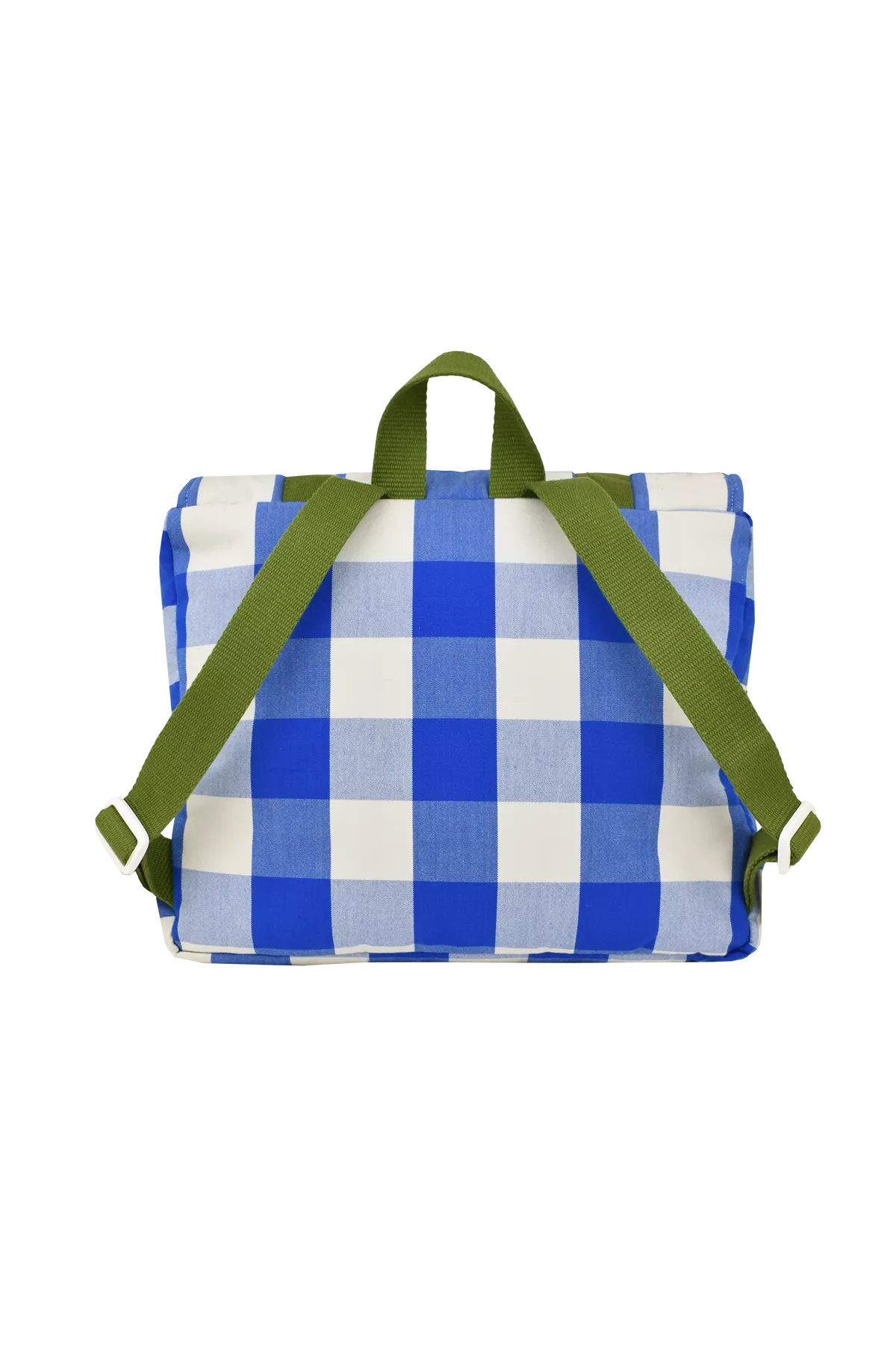 preschool backpack for children in checkered cotton, personalizable