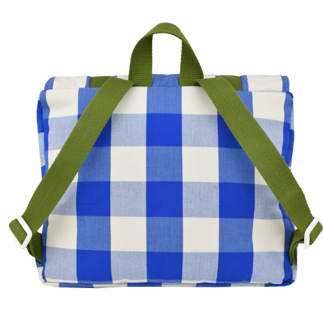 cartera escolar infantil de algodón a cuadros y personalizable