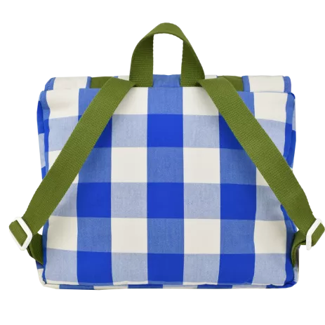preschool backpack for children in checkered cotton, personalizable