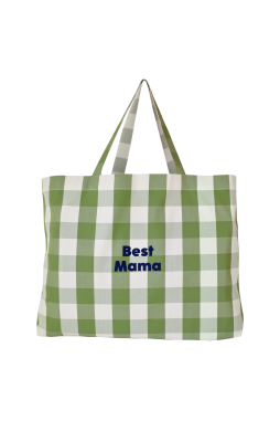 large personalizable checkered tote bag