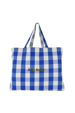 gran bolsa tote personalizable a cuadros