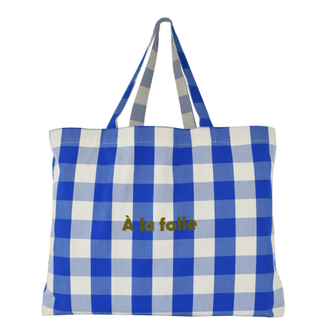 gran bolsa tote personalizable a cuadros