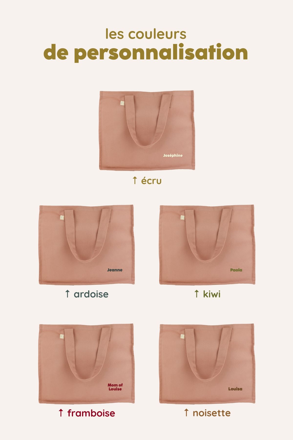 gran bolso de algodón personalizado para niño y adulto