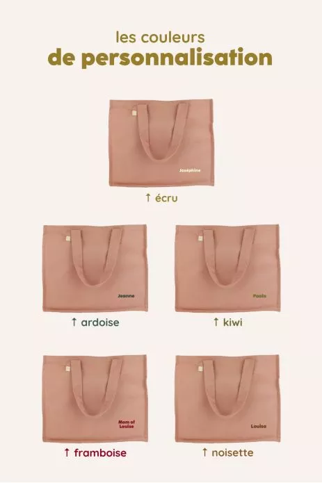 grand cabas en coton personnalisé enfant parent
