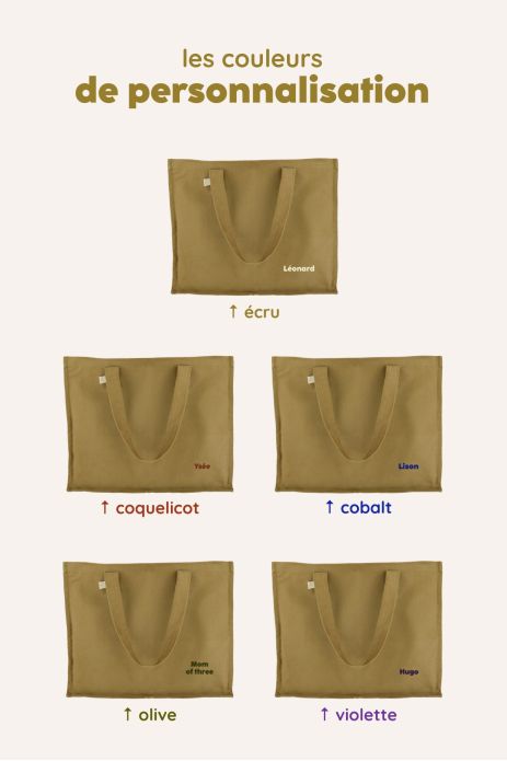 Bolsa grande de algodón personalizada para niños y padres