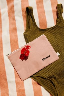 large personalizable zipped cotton pouch