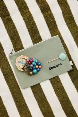 bolsa grande con cremallera de algodón personalizable