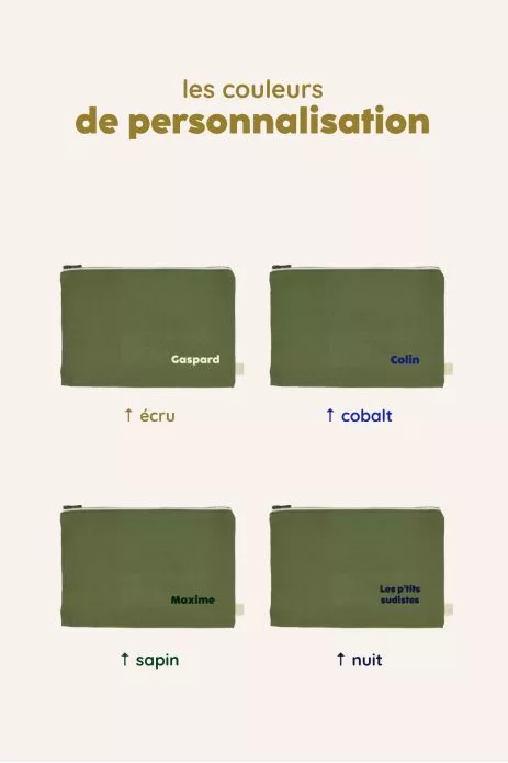 bolsa grande con cremallera de algodón personalizable