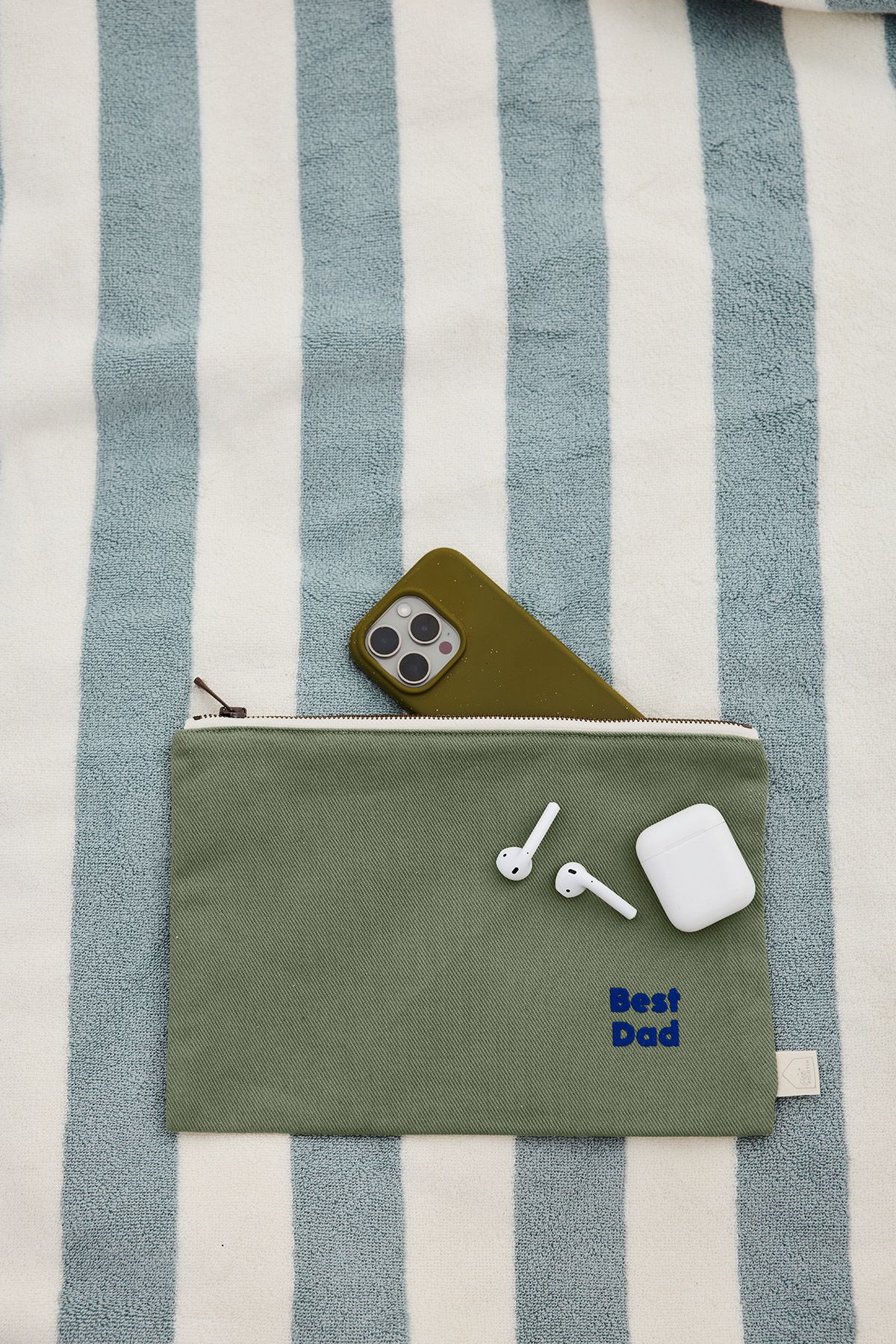 bolsa grande con cremallera de algodón personalizable