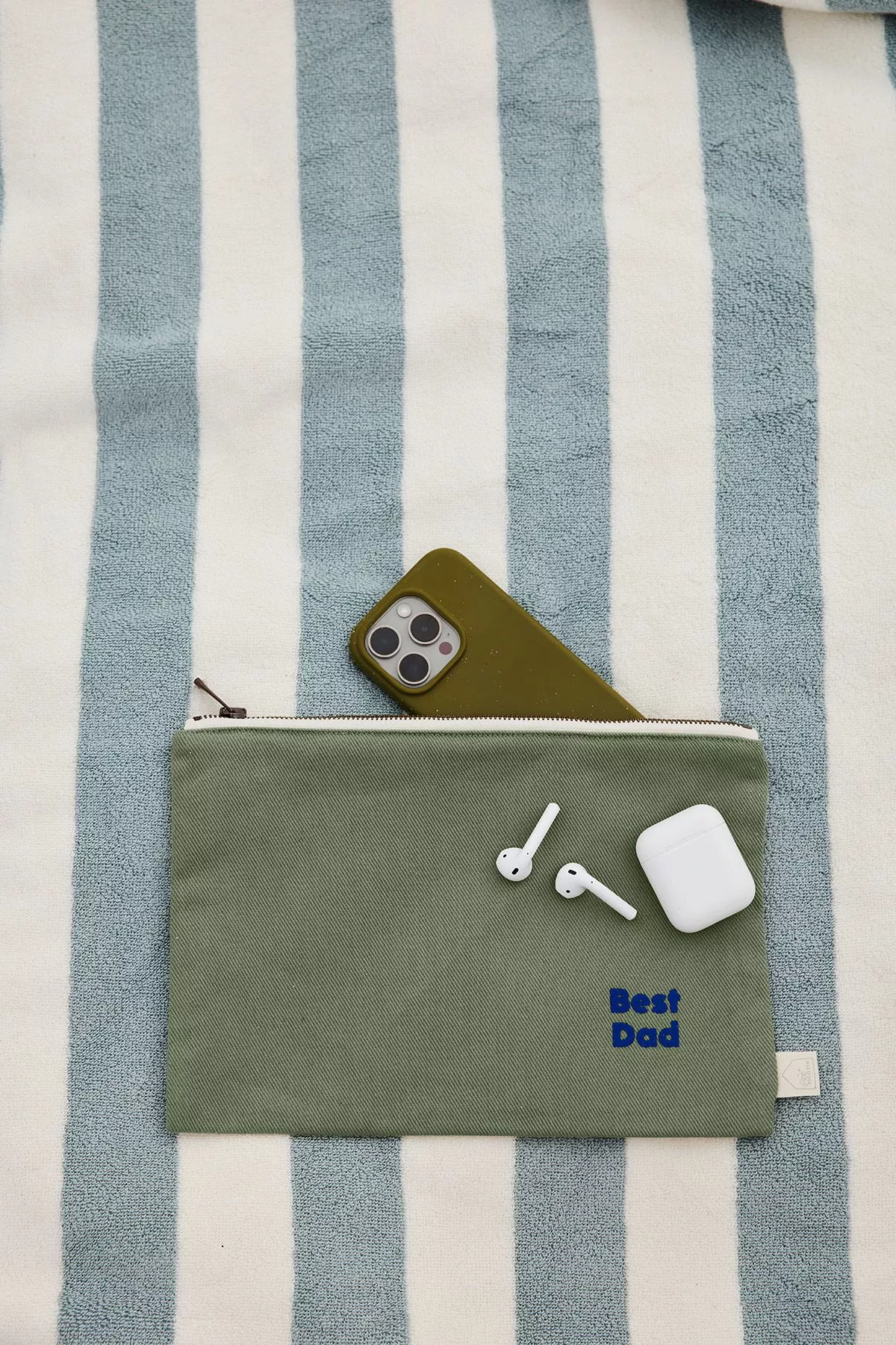 large personalizable zipped cotton pouch