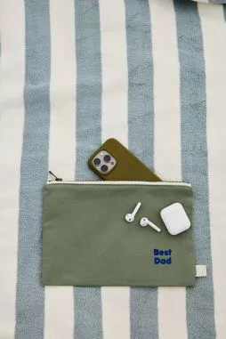 bolsa grande con cremallera de algodón personalizable