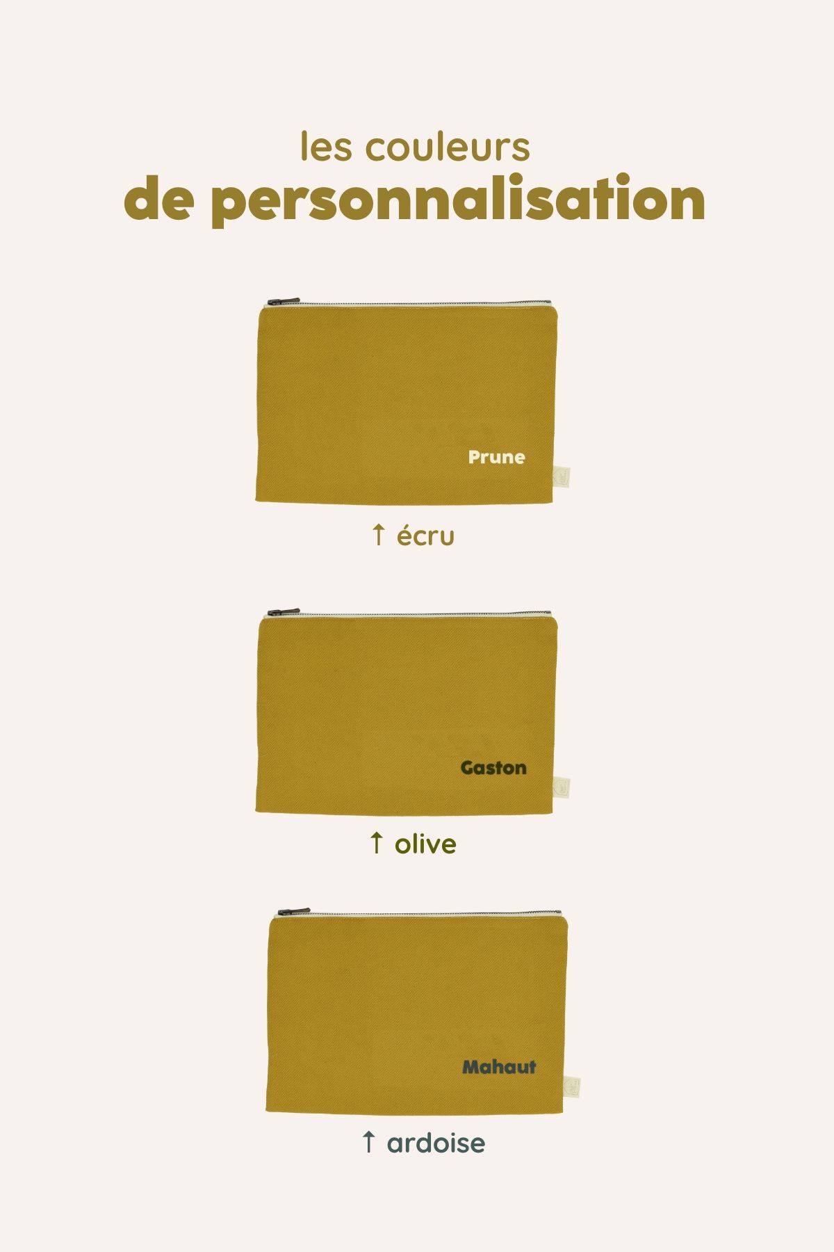 bolsa grande con cremallera de algodón personalizable