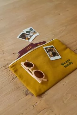 bolsa grande con cremallera de algodón personalizable