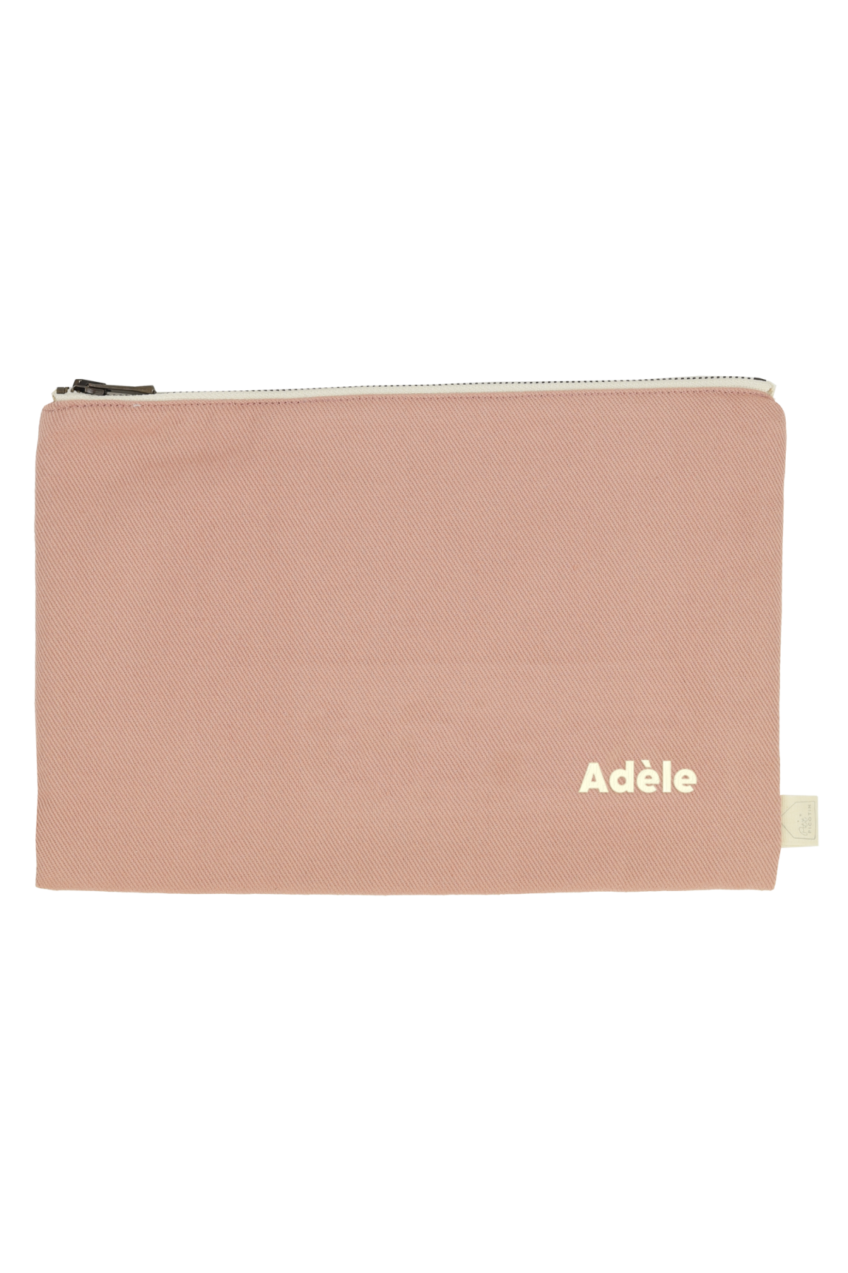 grande pochette avec zip en coton personnalisable