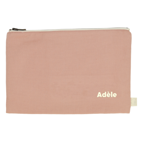 grande pochette avec zip en coton personnalisable