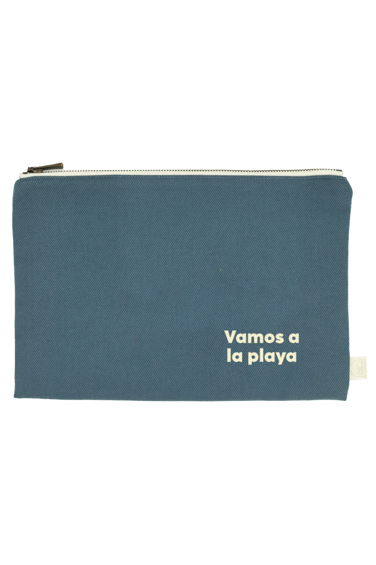 grande pochette avec zip en coton personnalisable