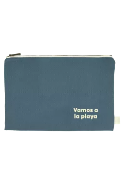 bolsita grande con cremallera de algodón personalizable