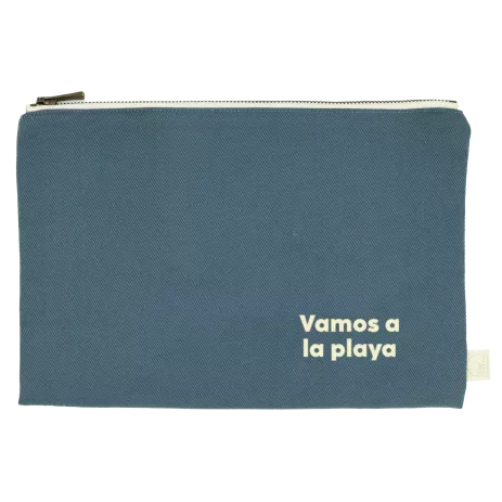 grande pochette avec zip en coton personnalisable