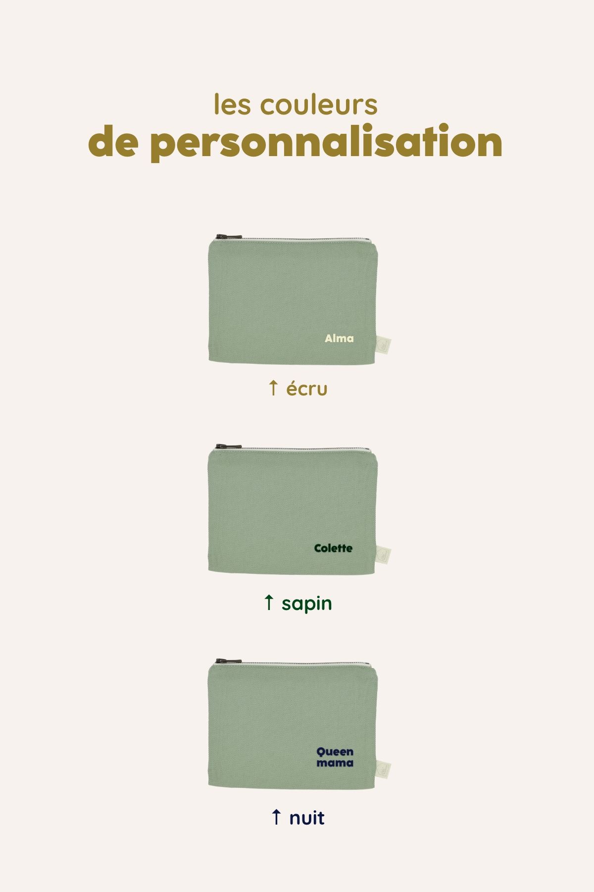 small plain zipped pouch to personalize