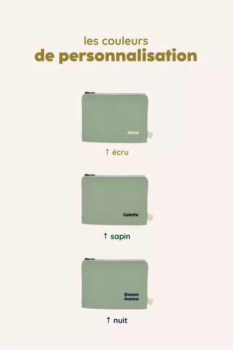 petite pochette unie avec zip à personnaliser