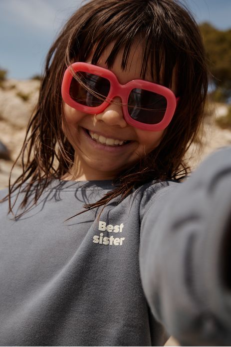bonita sudadera infantil de algodón mixto liso personalizable
