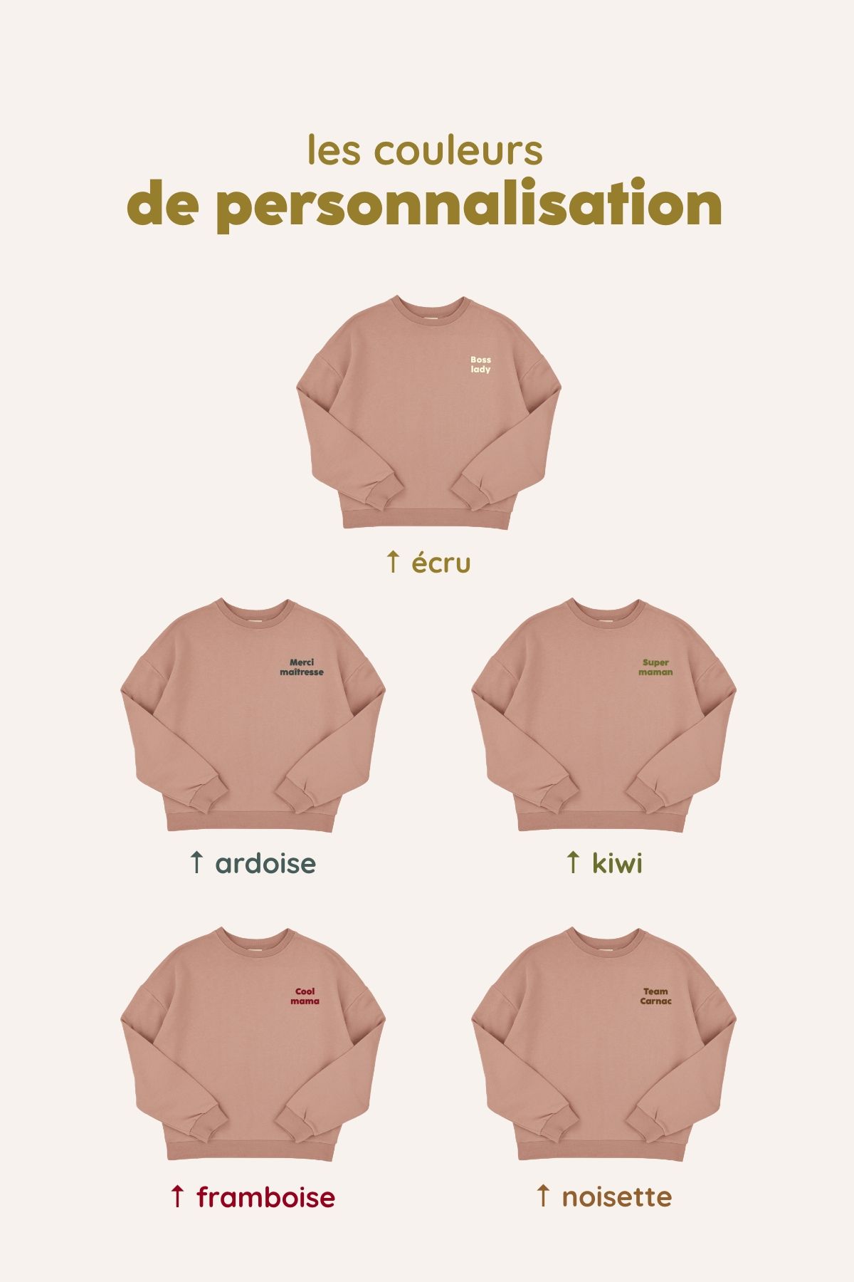 joli sweat uni personnalisable en coton pour femme