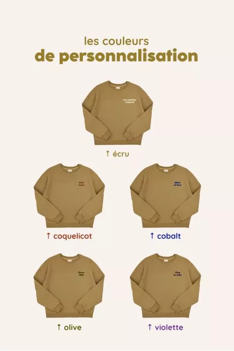 joli sweat uni personnalisable en coton pour femme