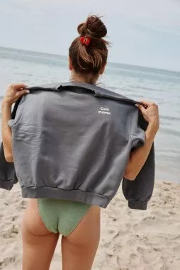 bonita sudadera lisa personalizable de algodón para mujer