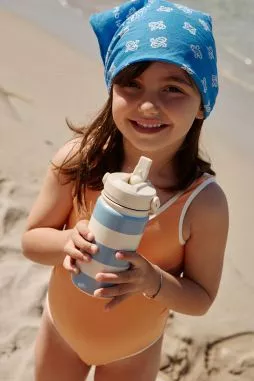 bonita cantimplora de rayas para niño personalizable
