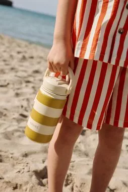 bonita cantimplora de rayas para niño personalizable
