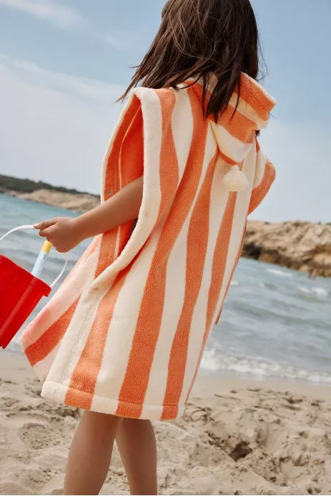 poncho rayé en éponge personnalisable pour enfant
