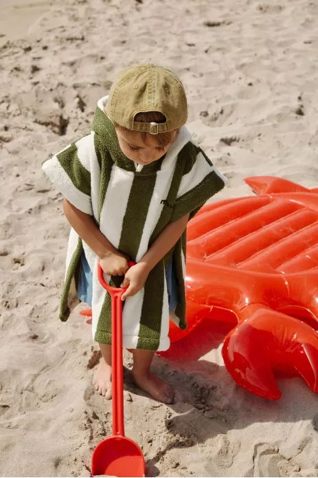 personalizable striped sponge poncho for children