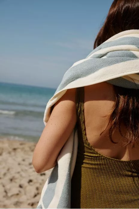 large striped adult bath towel for beach pool bath