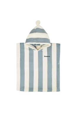 personalizable striped terry poncho for children