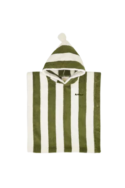 personalizable striped terry poncho for children